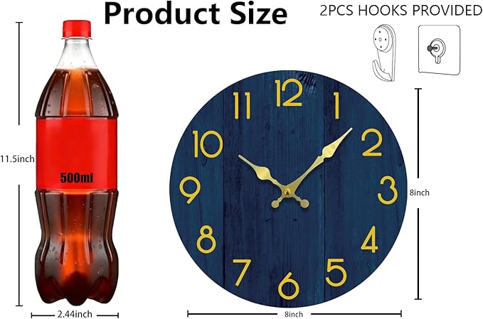 Wall Clock, Modern Wall Clocks Battery Operated, Silent Non Ticking Clock