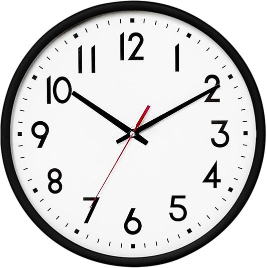HZDHCLH Wall Clock Black, Silent Wall Clocks Battery Operated 8 Inch Modern Non