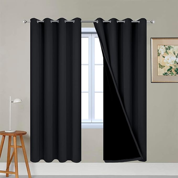 Yakamok 72 Inch Length 100% Blackout Curtains