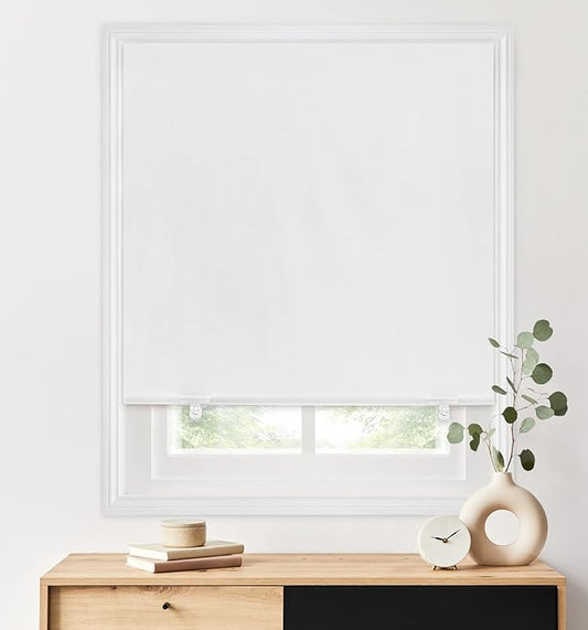 LazBlinds 100% Blackout Roller Shades, No Tools No Drill Cordless Blinds
