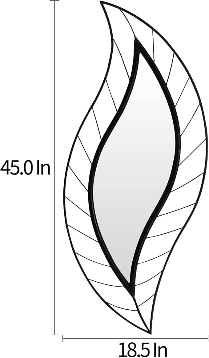 ironsmithn Decorative Wall Mirror, Leaf Teardrop Mirror
