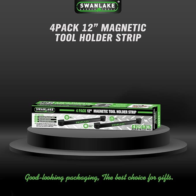 SWANLAKE GARDEN TOOLS 4-Piece 12" Magnetic Tool Holder Storage Organizer