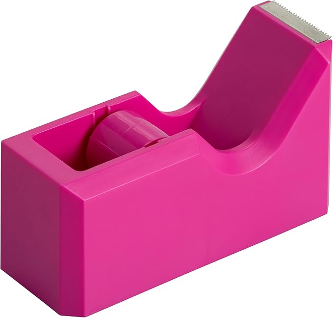 JAM PAPER Colorful Desk Tape Dispensers - Pink - Sold Individually