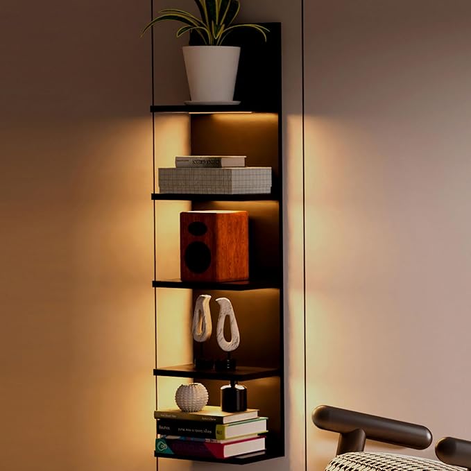 Homaterial 5 Tier Wall Shelf Unit, Wall Mount, Floating Column Home Decor