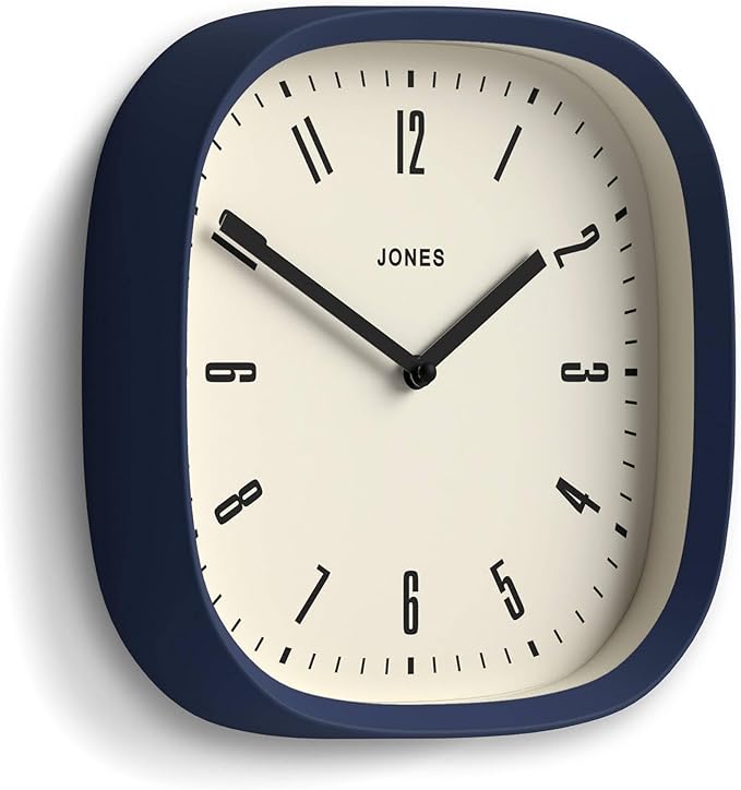 JONES CLOCKS® Marvel Wall Clock | Modern Retro Rounded Square Clock | 10 inch |