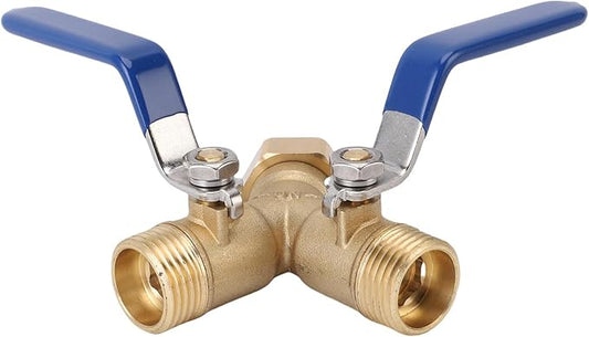 Dioche Y Valve Hose Heavy Duty Brass Garden Hose DiverterY Valve Splitter 3/4in Ergonomic Handle for Easy Water Control Ideal for Home and Garden Use