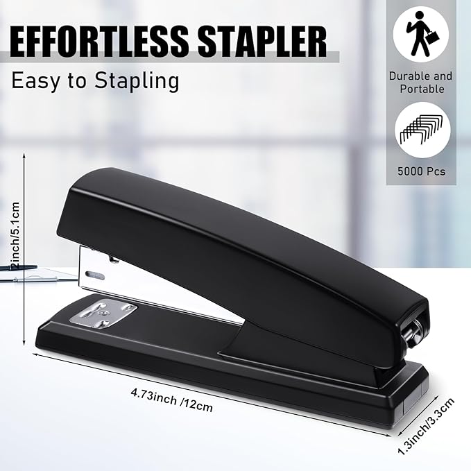 10 Pcs Tape Dispenser Staplers for Desk with Staples and White Tapes 25 Sheet Capacity School Office Stapler