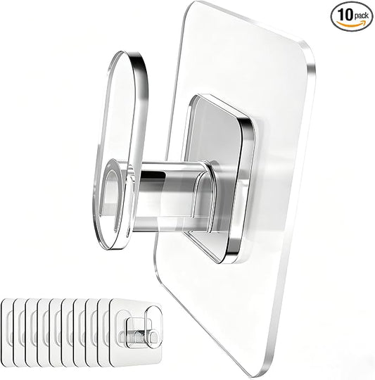 DELITON Clear Cute Storage Hooks, 10 Packs, Adhesion