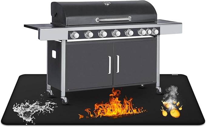 Grill Mat for Outdoor Grill,Double-Sided Fireproof Grill Pad,Perfect for Outdoor Barbecue Spots,Fireproof, Waterproof, and Oilproof BBQ Protector for Decks and Patios