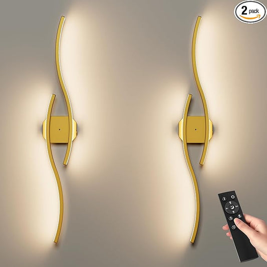 hunhun Battery Operated Wall Sconces Set of Two, Wireless Wall Sconce