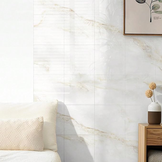 Chejiaye 10pcs Marble Peel and Stick Backsplash Waterproof Washroom Wall Panels