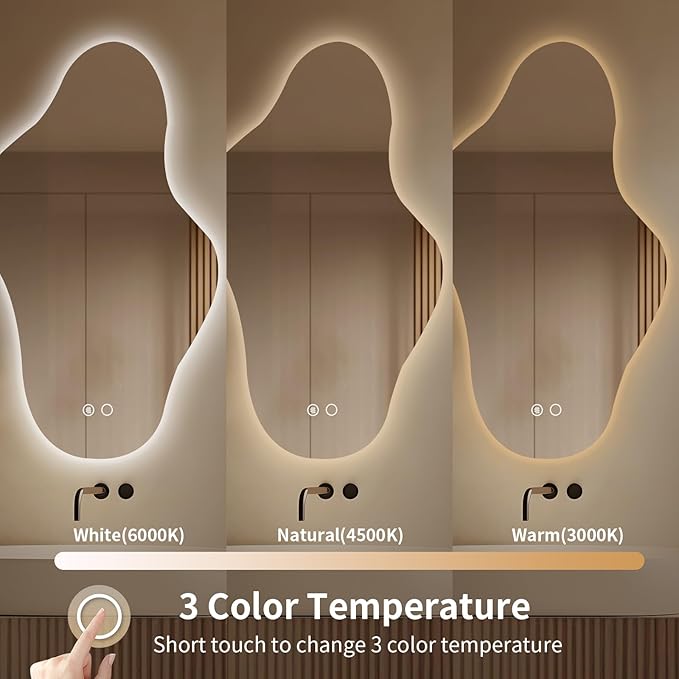 55″x31.5″ Modern Irregular LED Bathroom Mirror