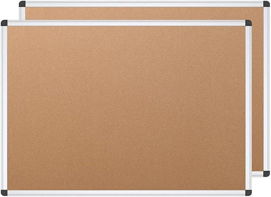 VIZ-PRO Cork Notice Board, 48 X 36 Inches