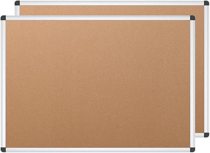 VIZ-PRO Cork Notice Board, 36 X 24 Inches