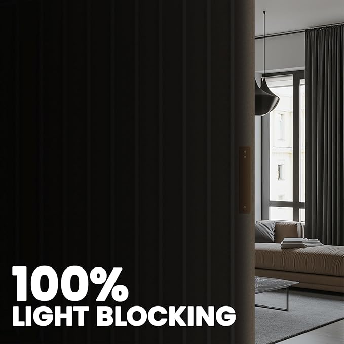 Room Divider Curtain Sets with Flexible Ceiling Track, Privacy Soundproof