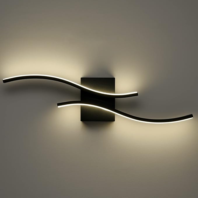 Modern Led Sconce Wall Lighting Indoor 24" Minimalist Industrial Black Wall