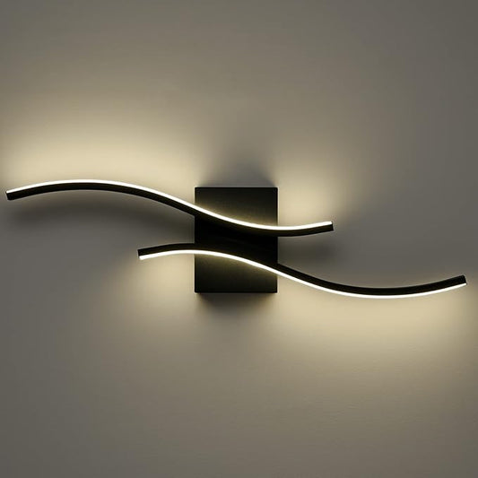 Modern Led Sconce Wall Lighting Indoor 24" Minimalist Industrial Black Wall