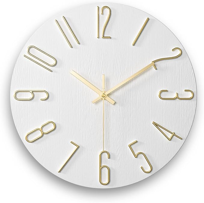 Wall Clock, Silent Clock, Wall Clocks Battery Operated， 12 inch Modern Wall