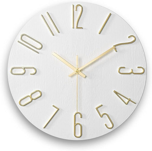 Wall Clock, Silent Clock, Wall Clocks Battery Operated， 12 inch Modern Wall