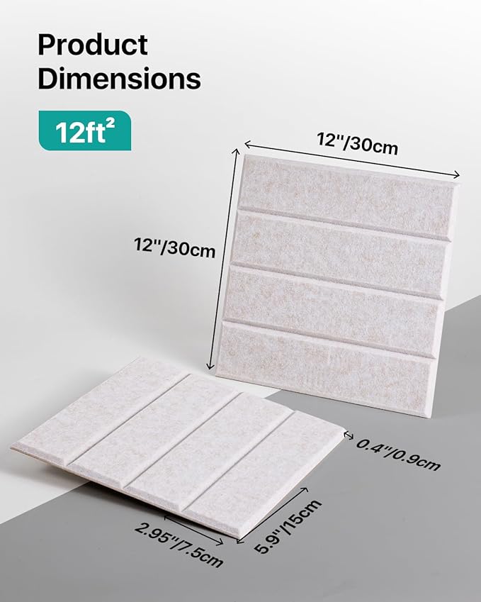 12 Pack Sound Proof Foam Panels