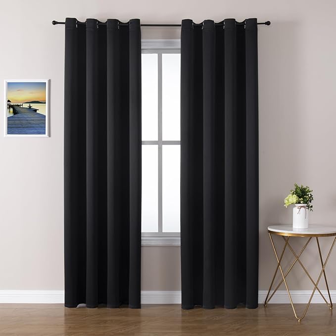 ChrisDowa Blackout Curtains 108 Inches Long 2 Panels Set