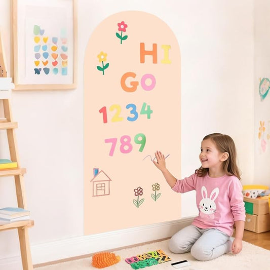 Arch Magnetic Wall Decal 39.3x17.5 Inch Milk Tea Magnetic Chalk Board Sticker