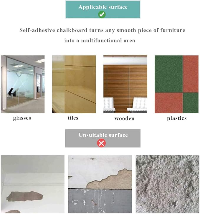 Chalk Board Contact Paper with Adhesive, Wallpaper Sheets