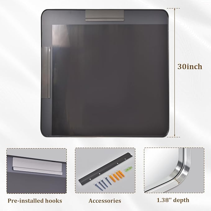 30"x 30" Silver Bathroom Mirror