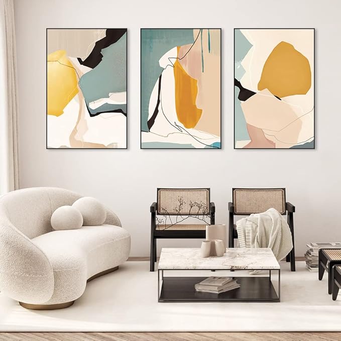 MPLONG Wall Art, Frame Canvas Wall Art Set, Striking Modern Minimalism