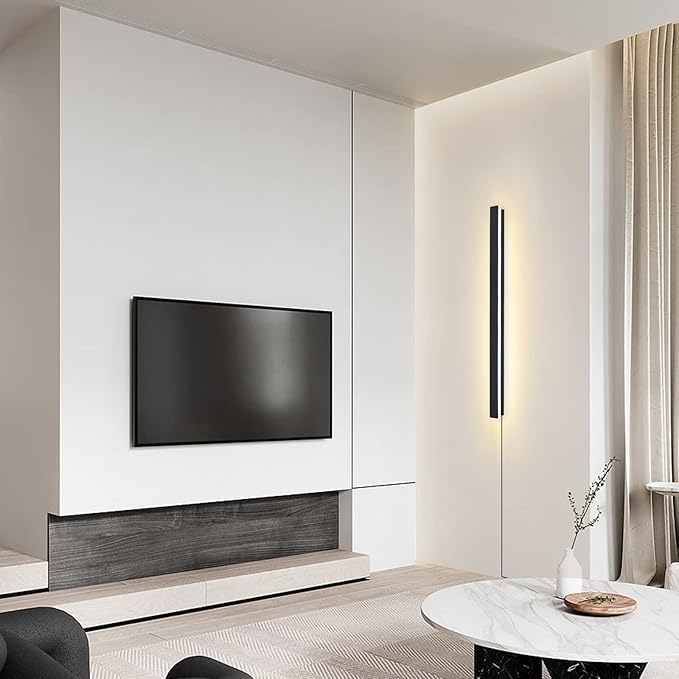 KELUOLY Modern Plug in Long Wall Sconce, 20W Warm White 3000K Acrylic Indoor