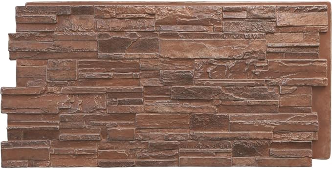 EverStone Cascade Faux Stone Panel, 48 5/8"W x 24 3/4"H x 1 1/4"D, York Town