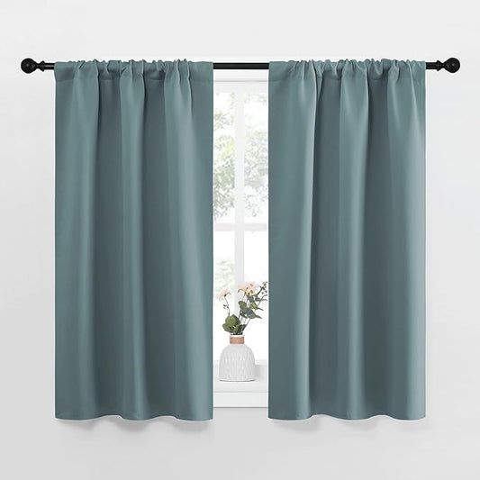 NICETOWN Greyish Blue Blackout Curtains Panels