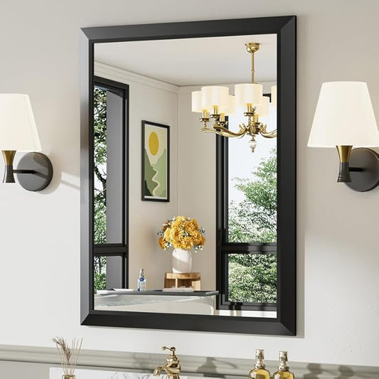 Briivue 28x36 Inch Black Bathroom Mirror