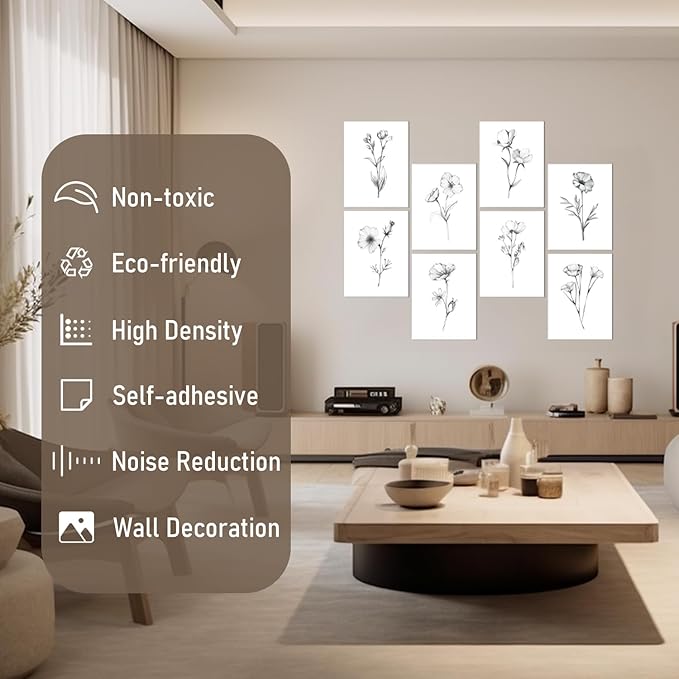 FurnoFlexArt Acoustic Panels Tiles Decorative Room Sound Proof Foam Absorbing