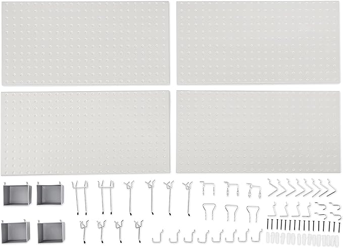 Amazon Basics Rectangular Metal Pegboard Wall Organizer, Tool Storage