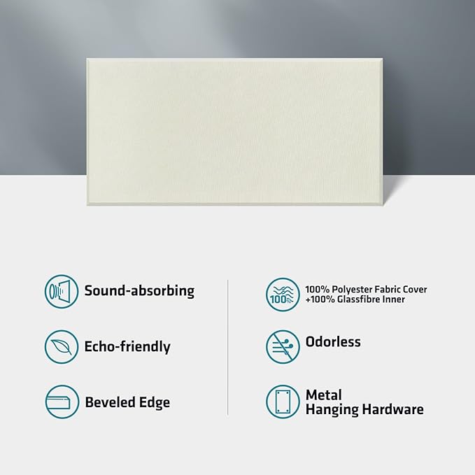 UMIACOUSTICS 4 PCS Acoustic Wall Panels, 2“ Thick 23.6" x 11.8" Fiberglass