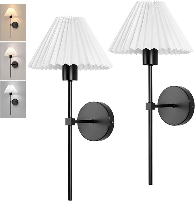 Rechargeable Battery Operated Wall Sconces Sets of 2, 15 Colors Wireless Wall