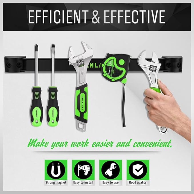 SWANLAKE GARDEN TOOLS 4-Piece 12" Magnetic Tool Holder Storage Organizer