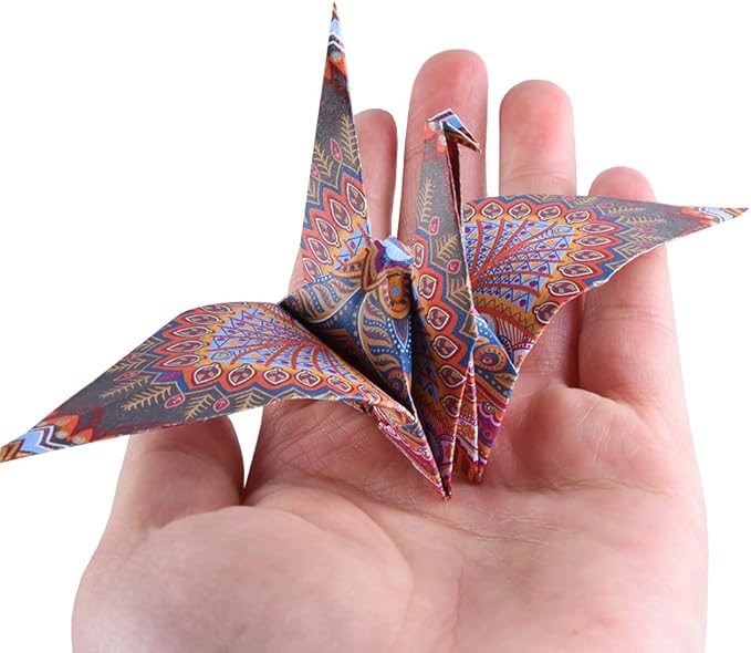 Origami Paper Kit 100 Sheets 70GSM 6 Inch Square Double Sided Color 100 Vivid Solid Colors for Hand Crafts Origami Paper Arts Creativity. Bohemian Blossom