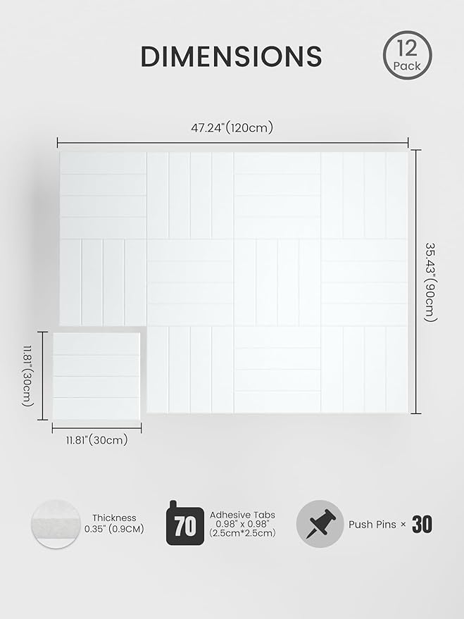 Bumusty Large Cork Board Alternative-48 x 36" Felt Bulletin Board Tiles