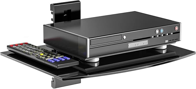 WALI Floating TV Shelf, 1 Tier Glass Projector Shelf