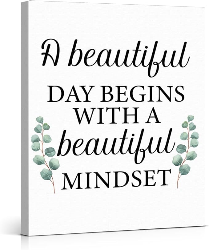 Motivational Eucalyptus Wall Art Decor, Inspirational Green Botanical Pictures