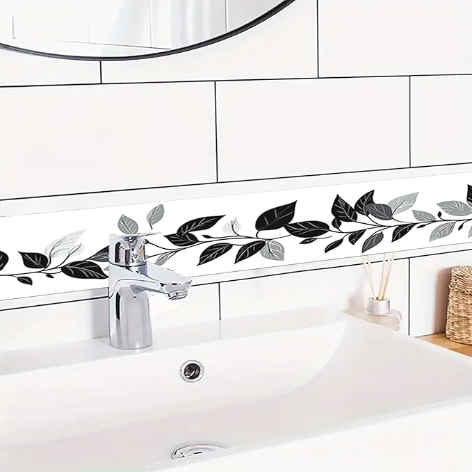 HOMETITUTE Wallpaper Border Peel and Stick Feather Texture Decorative Wall Trim