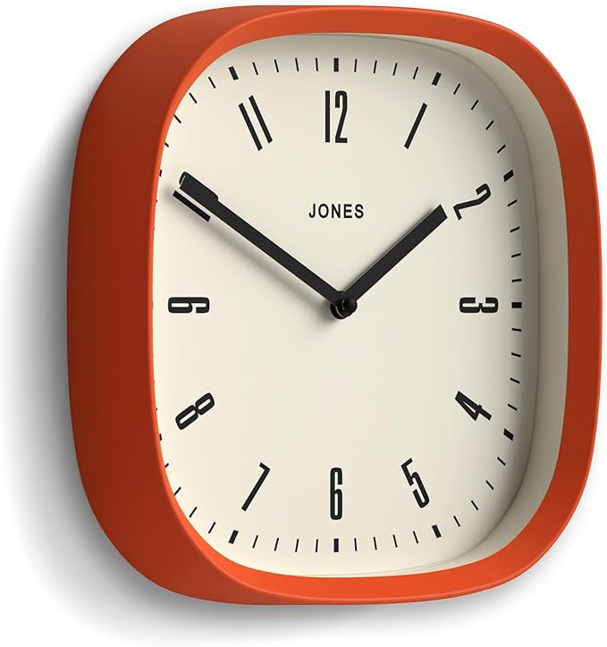 JONES CLOCKS® Marvel Wall Clock | Modern Retro Rounded Square Clock | 10 inch |