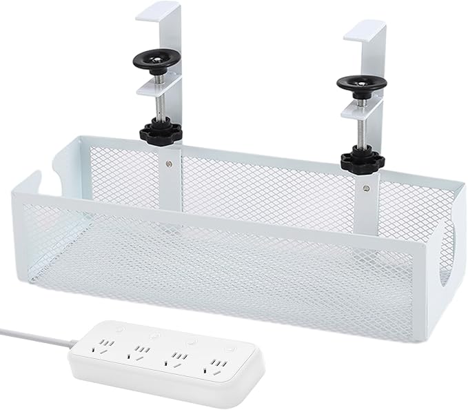 Under Desk Cable Management Tray | Space Saving Cord Organizer,Wire Organizer Under Desk | for Family Friends Students Adults Men Women Home Indoor Office Study Kitchen