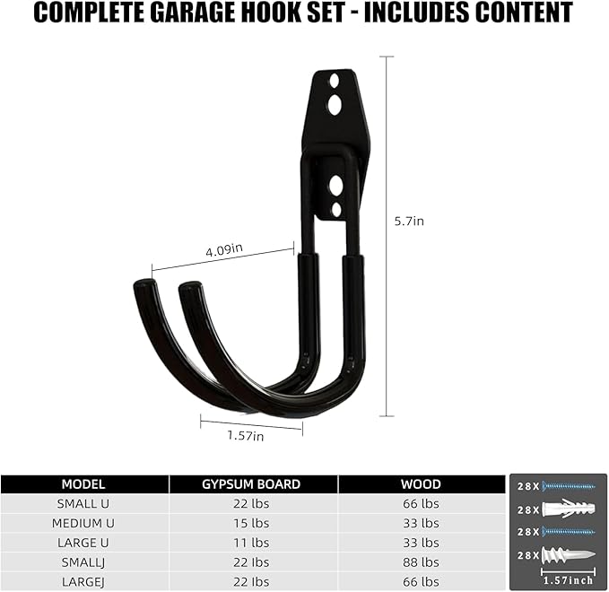 Garage Hooks, 6 Pack Large Round Wall Hooks