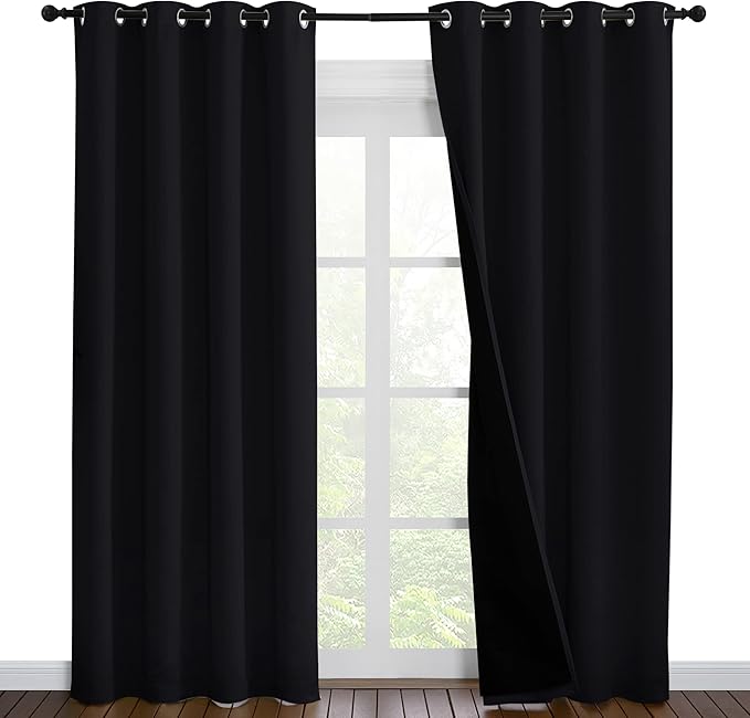 NICETOWN High-End Thermal Curtains, Full Blackout Curtains 86 inches Long