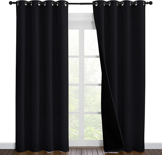 NICETOWN High-End Thermal Curtains, Full Blackout Curtains 86 inches Long