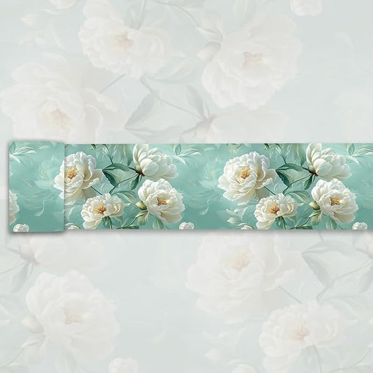 Wallpaper Border 3D Floral White Peony Peel and Stick Wall Border Self Adhesive
