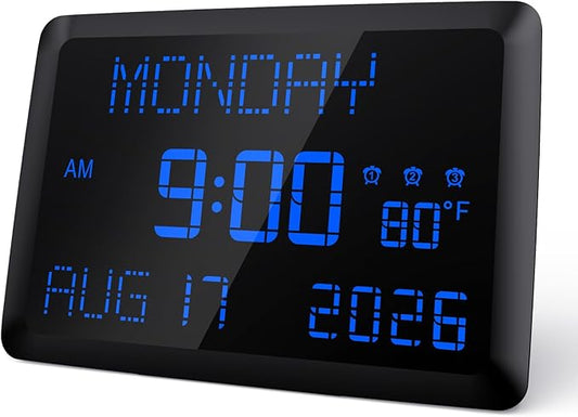 Raynic Digital Clock, 11.5" Large Display Calendar Clock